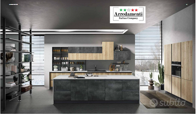 CUCINA MODERNA DI DESIGN LINEARE+ISOLA COMPONIBILE