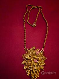 collana floreale  in ottone