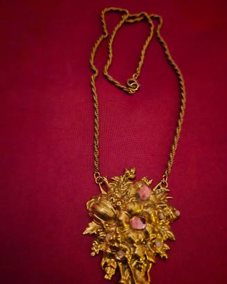collana floreale  in ottone