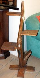 Portavasi etnico fatto con antico aratro in teak.