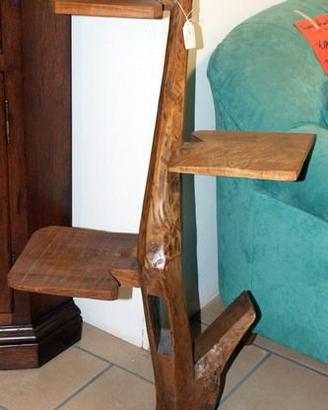 Portavasi etnico fatto con antico aratro in teak.