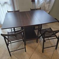 Tavolo ripiegabile con 4 sedie IKEA