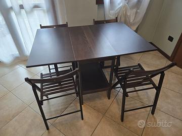 Tavolo ripiegabile con 4 sedie IKEA