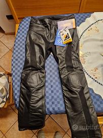 pantaloni da moto in pelle naturale mtech