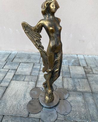 Scultura Bronzo Donna Alata Stile Liberty 57cm