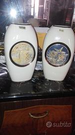 COPPIA VARI PORTA FIORNI IN ORO  24 KT