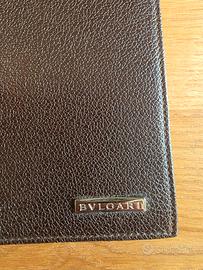 Porta biglietti Bulgari originale in pelle marrone