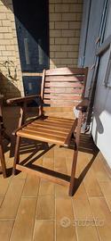 N. 6 SEDIE IN LEGNO PIEGHEVOLI CON BRACCIOLI