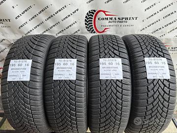 4 PNEUMATICI 195/60 R16 BRIDGESTONE INVERNALI 95%