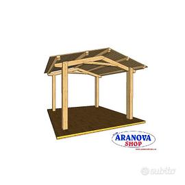 GAZEBO LUVE IN LEGNO LAMELLARE IN KIT DI MONTAGGIO