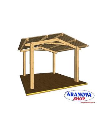 GAZEBO LUVE IN LEGNO LAMELLARE IN KIT DI MONTAGGIO