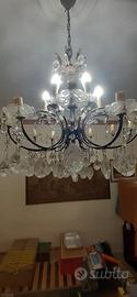 Lampadario con cristalli vintage anni 60 