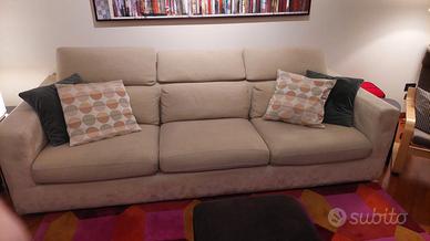 Divano 3 Posti Beige Sfoderabile