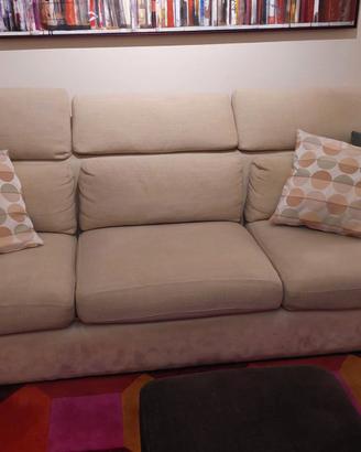 Divano 3 Posti Beige Sfoderabile