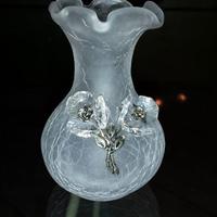 VASETTO CRISTALLO SABBIATO E ARGENTO