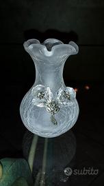 VASETTO CRISTALLO SABBIATO E ARGENTO