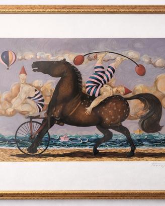 Pino Procopio-"Acrobati e Cavallo" - Serigrafia