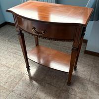 Mobiletto console a "mezzaluna" in legno