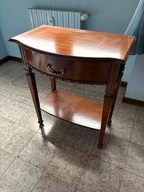 Mobiletto console a "mezzaluna" in legno