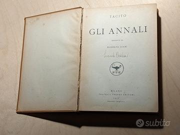 Gli annali. Tacito, ed. Treves 1927