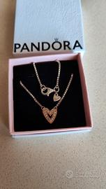 Pandora collana cuore asimmetrico 
