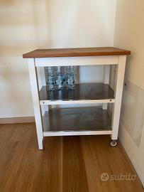 Carrello cucina IKEA STENSTORP bianco e rovere 