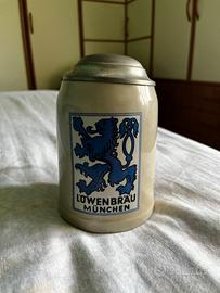 Boccale in ceramica Löwenbräu München con coperchi