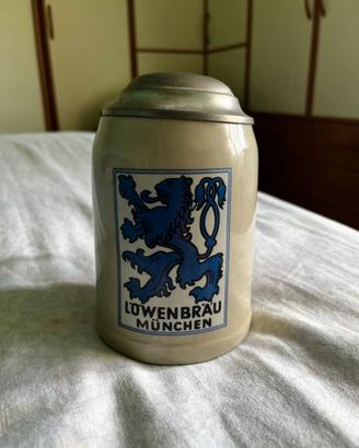 Boccale in ceramica Löwenbräu München con coperchi