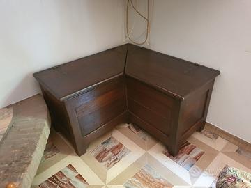 cassapanca ad angolo in legno