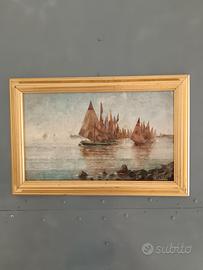 Giuseppe Galletti (1911-1993) Marina con Regata 