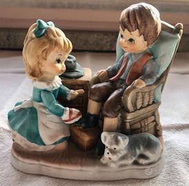 STATUETTA CERAMICA - BIMBA LUSTRASCARPE.