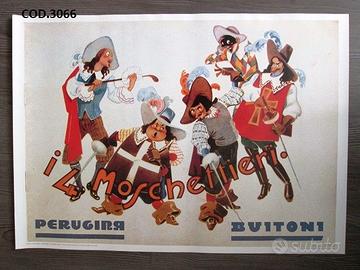 Poster pubblicitario I 4 MOSCHETTIERI - PERUGINA