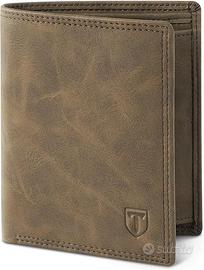TENBST Portafoglio Uomo RFID Blocking Pelle