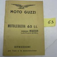 MOTOGUZZI MOTOLEGGERA 65 CC ISTRUZIONI USO E MANUT