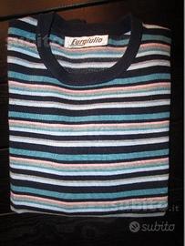 Maglioncino a righe celeste-nero-rosa NUOVO