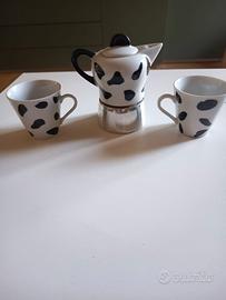 Caffettiera in ceramica mucca piu tazzine