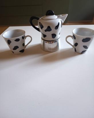 Caffettiera in ceramica mucca piu tazzine