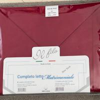 Completo letto matrimoniale bordeaux