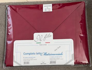 Completo letto matrimoniale bordeaux