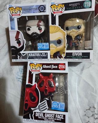 Lotto Funko Pop Kratos Eivor Ghost Face