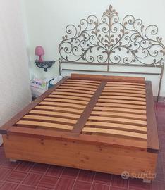 Letto SOMNIA 140X190 Legno Massello  Contenitore