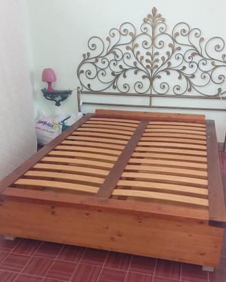 Letto SOMNIA 140X190 Legno Massello  Contenitore