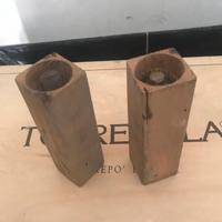 2 porta campioni di olio in legno con bottigliette