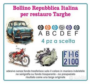 Bollino restauro targa storica repubblica italiana