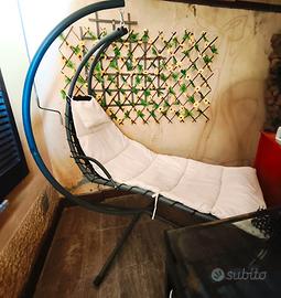 Poltrona a dondolo sospesa da esterno con cuscino