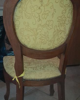 sedie d'epoca un tessuto giallo