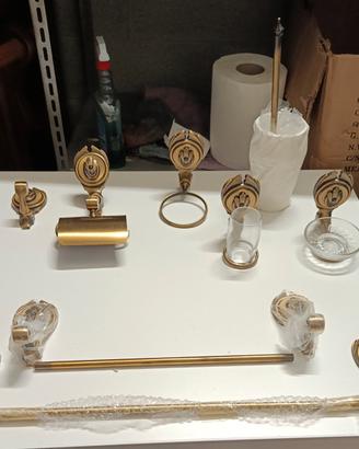 set accessori bagno completo ottone