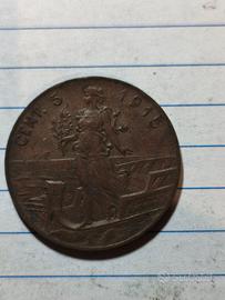 5 centesimi 1915 Italia su prora 