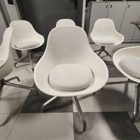 Sedia da pranzo girevole bianca in stile retrò Spa