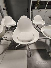 Sedia da pranzo girevole bianca in stile retrò Spa